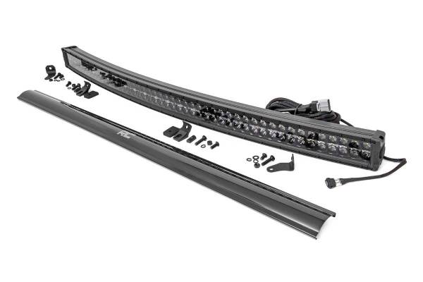 Rough Country - Curved Cree LED Light Bar 50 Inch Dual Row Black Series w/Cool White DRL Rough Country