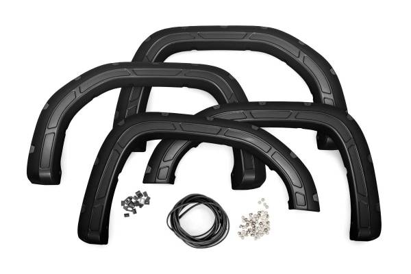 Rough Country - Defender Pocket Fender Flares Black GMC Sierra 1500 (19-23) Rough Country