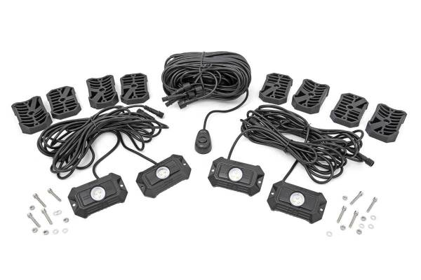 Rough Country - Deluxe LED Rock Light Kit 4 Pods Rough Country