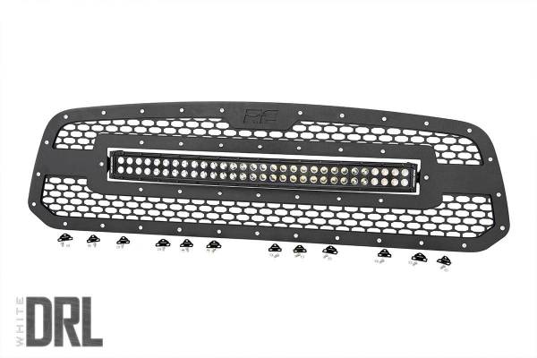 Rough Country - Dodge Mesh Grille 30 Inch Dual Row Black Series LED w/Cool White DRL 13-18 RAM 1500 Rough Country