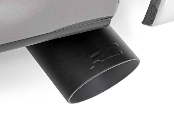 Rough Country - Exhaust Tip w/RC Logo For Vehicles w/2.5-3 Inch Inlets Flat Black Each Rough Country