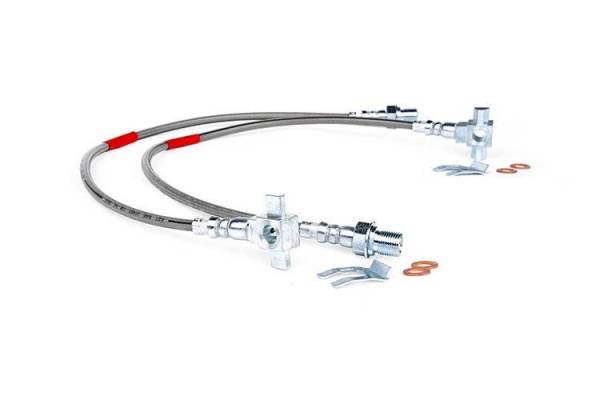 Rough Country - Extended Front Stainless Steel Brake Lines 71-78 PU/SUV Rough Country