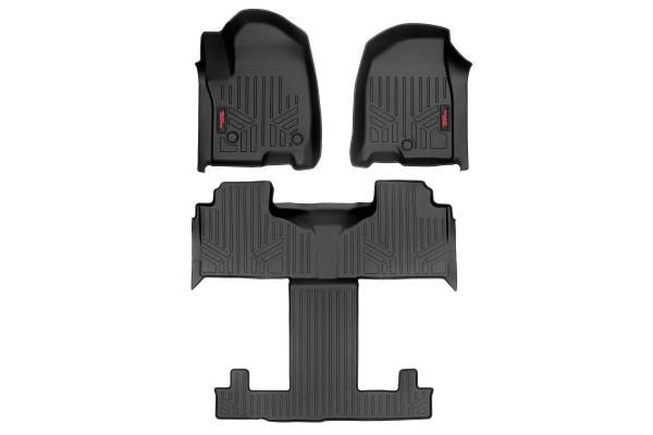 Rough Country - Floor Mats Front and Rear Bucket Set 21-22 Chevy/GMC Tahoe/Yukon Rough Country