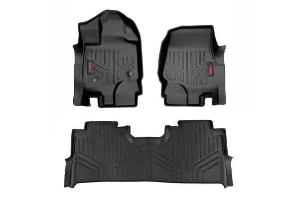 Rough Country - Floor Mats Front Row Buckets w/Factory Under Seat Storage Ford F-150 2WD/4WD (15-23) Rough Country