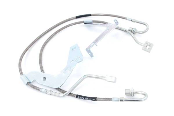 Rough Country - Ford Extended Front Stainless Steel Brake Lines for 4.5-6.0 Inch Lifts (17-20 F-250/F-350) Rough Country