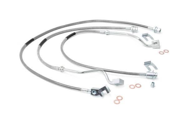 Rough Country - Ford Front & Rear Stainless Steel Brake Lines 4-8 Inch Lifts 99-04 F250/350 Rough Country