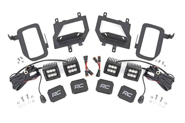 Rough Country - Ford LED Fog Light Kit Black Series w/ Flood Beam 15-19 F-150 Rough Country