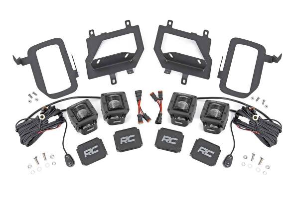 Rough Country - Ford LED Fog Light Kit Black Series w/ SAE LED Fog Light 15-19 F-150 Rough Country