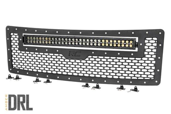 Rough Country - Ford Mesh Grille w/30 Inch Dual Row Black Series LED w/Amber DRL 09-14 F-150 Rough Country