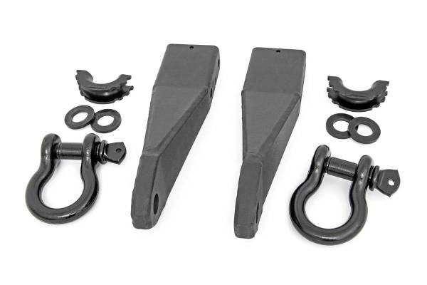 Rough Country - GMC Tow Hook to Shackle Conversion kit w/ D-Rings and Rubber Isolators 2020 2500 HD Rough Country