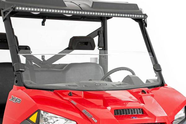 Rough Country - Half Windshield Scratch Resistant 13-22 Polaris Ranger 1000XP/13-21 Ranger 900XP Rough Country