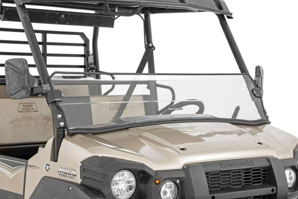 Rough Country - Half Windshield Scratch Resistant 15-22 Kawasaki Mule Pro-FX Rough Country