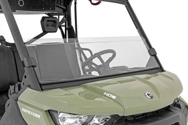 Rough Country - Half Windshield Scratch Resistant 16-22 Can-Am Defender 4WD Rough Country