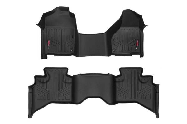 Rough Country - Heavy Duty Floor Mats Front/Rear-12-18 Dodge RAM 1500 Quad Cab Half Console Rough Country