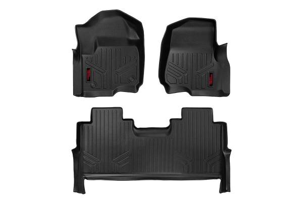 Rough Country - Heavy Duty Floor Mats Front/Rear-17-20 Ford Super Duty Crew Cab Bucket Seats Rough Country