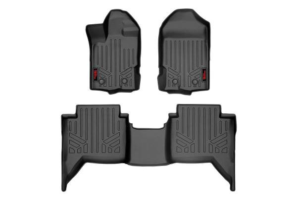 Rough Country - Heavy Duty Floor Mats Front/Rear-19-20 Ford Ranger Crew Cab Rough Country