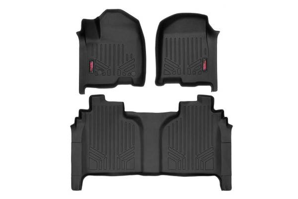 Rough Country - Heavy Duty Floor Mats Front/Rear-19-20 Silverado/Sierra Crew Cab Rough Country