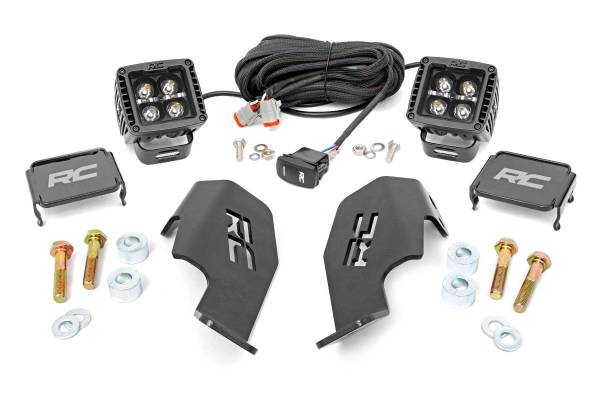 Rough Country - Honda Dual LED Cube Kit (19-20 Talon Black Series w/ Amber DRL) Rough Country