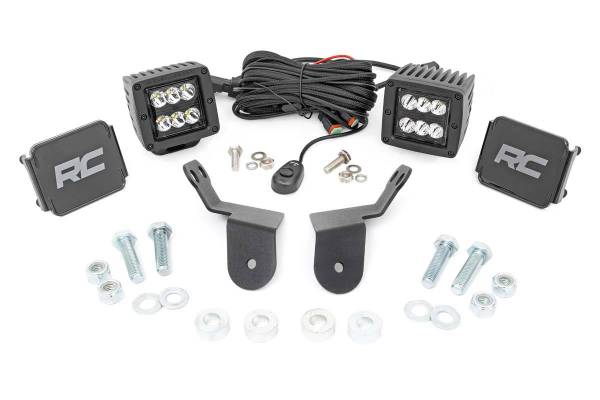 Rough Country - Honda Dual LED Cube Kit 2.0 Inch Black Series 16-20 Pioneer Rough Country