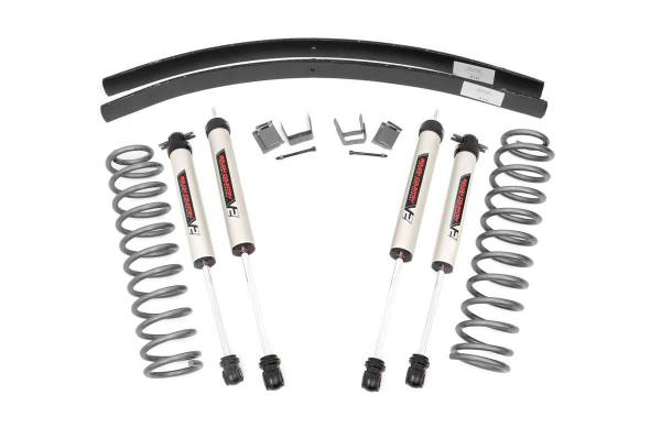 Rough Country - Jeep Cherokee XJ 3 Inch Suspension Lift System w/V2 Shocks Add-A-Leaf For 84-01 Jeep Cherokee XJ Rough Country