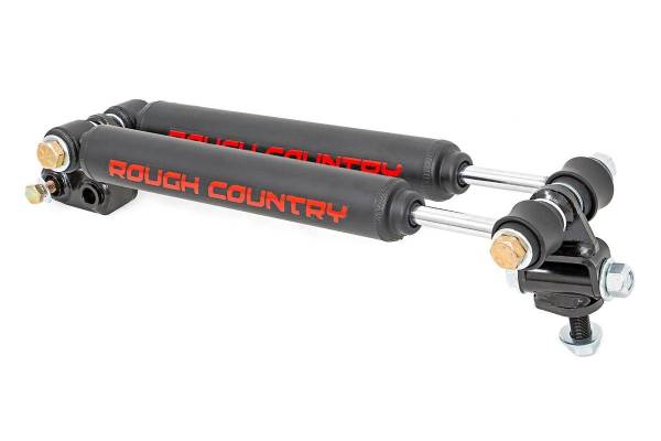 Rough Country - Jeep Dual Steering Stabilizer 97-06 Wrangler TJ 86-92 Comanche MJ 84-01 Cherokee XJ Rough Country