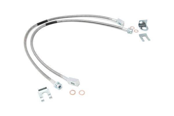 Rough Country - Jeep Front Stainless Steel Brake Lines 4-6 Inch TJ/YJ/XJ Rough Country