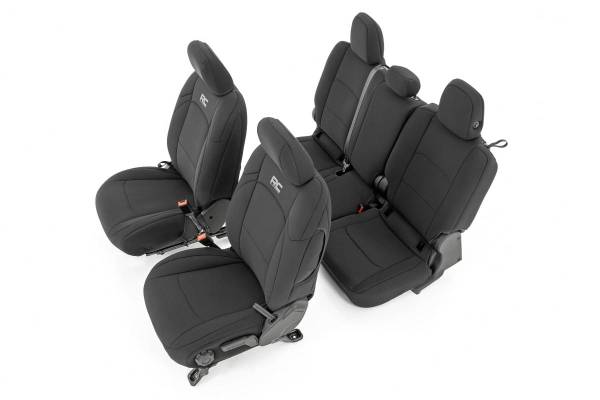 Rough Country - Jeep Neoprene Seat Cover Set Black (2020 Gladiator JT) Rough Country