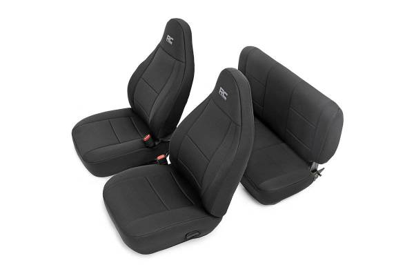 Rough Country - Jeep Neoprene Seat Cover Set Black 03-06 Wrangler TJ Rough Country