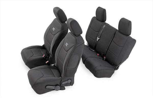 Rough Country - Jeep Neoprene Seat Cover Set Black 11-12 Wrangler JK Unlimited Rough Country