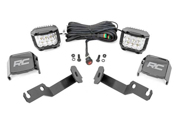 Rough Country - LED Light Kit Ditch Mount  3 Inch OSRAM Wide Toyota Tacoma (05-15) Rough Country