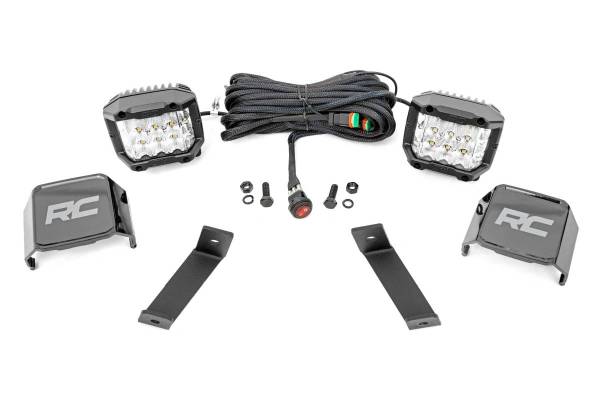 Rough Country - LED Light Kit Ditch Mount 3 Inch OSRAM Wide Jeep KL 14-21 Rough Country