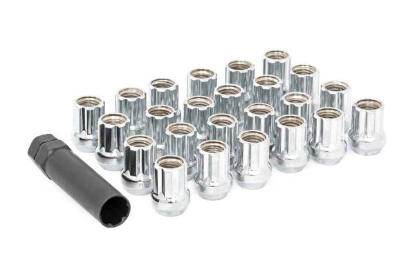 Rough Country - M14x2.0 Wheel Installation Kit w/Lug Nuts and Socket Key Chrome Open End 24-Count Rough Country