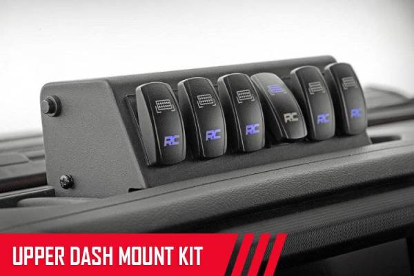 Rough Country - MLC-6 Multiple Light Controller Upper Dash Mount Kit 18-20 Wrangler JL, 20 Gladiator JT Rough Country