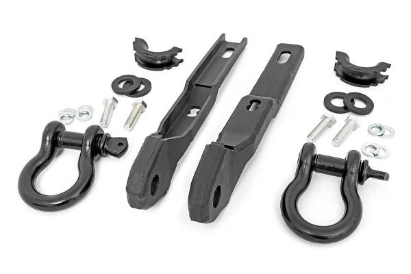 Rough Country - Nissan Tow Hook to Shackle Conversion Kit w/ D-Rings and Rubber Isolators 17-20 Titan Rough Country