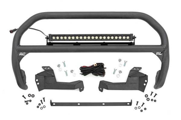 Rough Country - Nudge Bar 20 Inch Black Series w/ White DRL Single Row LED 2021 Ford Bronco Sport Rough Country