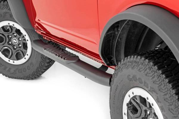 Rough Country - Oval Nerf Steps 2-Door Black Ford Bronco (2 Door) 4WD (21-23) Rough Country