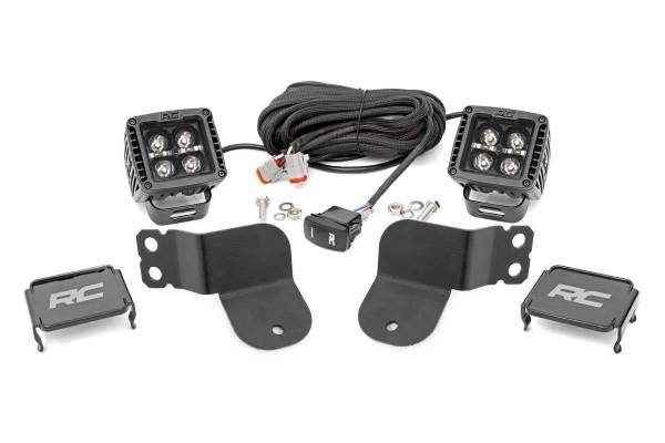 Rough Country - Polaris Dual LED Cube Kit Black Series w/Amber DRL 16-20 General Rough Country