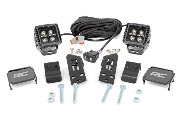 Rough Country - Polaris Dual LED Cube Kit w/ Black Series Amber DRL 20-21 Polaris RZR PRO XP Rough Country