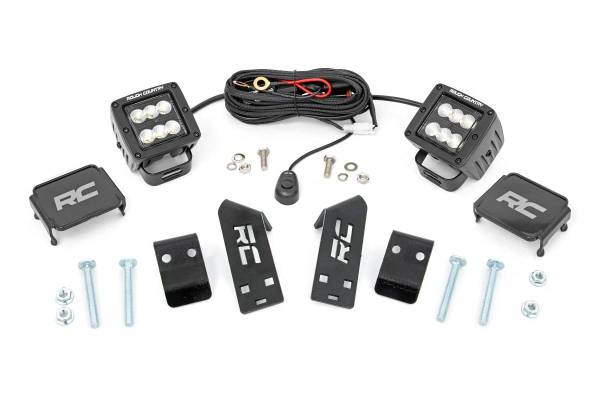 Rough Country - Polaris Dual LED Cube Kit w/Black Series Flood LED's 20-21 Polaris RZR PRO XP Rough Country