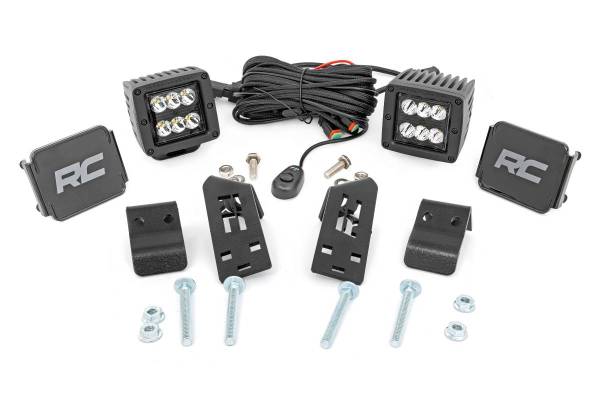 Rough Country - Polaris Dual LED Cube Kit w/Black Series Spot LED's 20-21 Polaris RZR PRO XP Rough Country