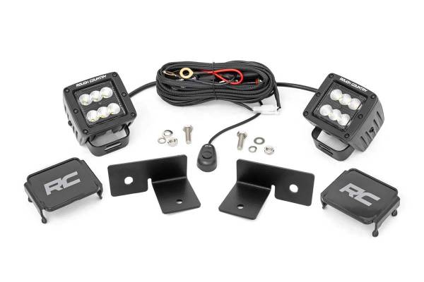 Rough Country - Polaris General 2 Inch Cube Under Bed Black Combo LED Kit For 18-Pres General Rough Country