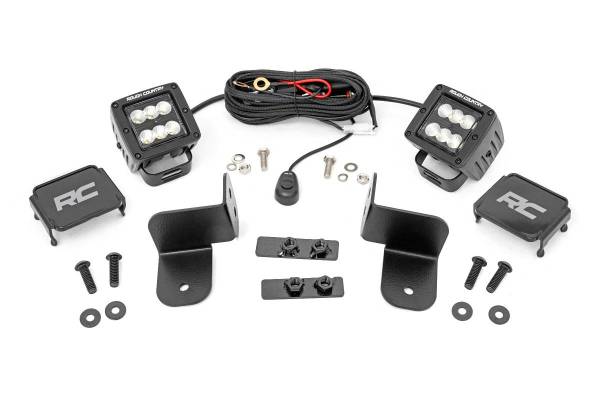 Rough Country - Polaris Rear Facing 2-Inch Flood Black Series LED Kit 19-21 Polaris Ranger Rough Country