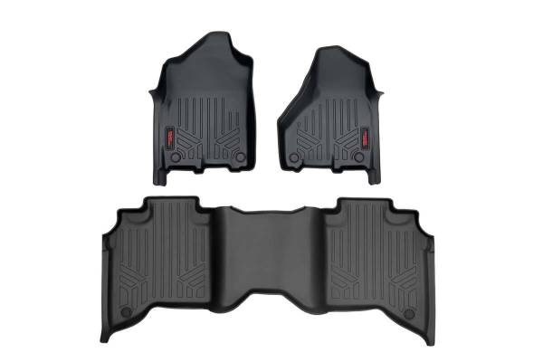 Rough Country - RAM 2500 Heavy Duty Floor Mats Front/Rear Crew Cab Bucket Seats For 19-Pres RAM 2500 Rough Country