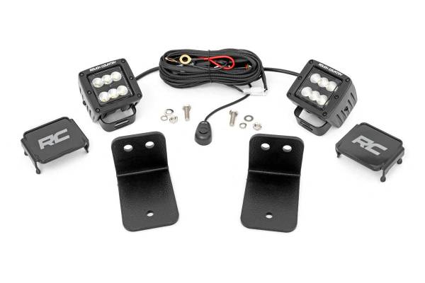 Rough Country - Rear Facing LED Kit 2-Inch Black Series with Flood Beam 2020 Intimidator GC1K Rough Country