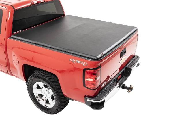 Rough Country - Soft Tri-Fold Bed Cover 14-18 Silverado/Sierra 1500 6 Foot 5 Inch Bed w/o Cargo Mgmt Rough Country