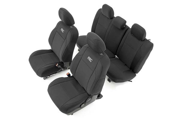 Rough Country - Tacoma Neoprene Front and Rear Seat Covers For 16-Pres Toyota Tacoma Crew Cab Rough Country