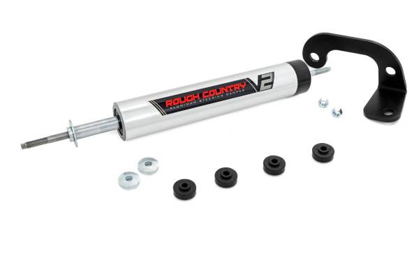 Rough Country - V2 Steering Stabilizer 8-lug Only 88-00 Chevy C2500/K2500 C3500/K3500 Truck Rough Country