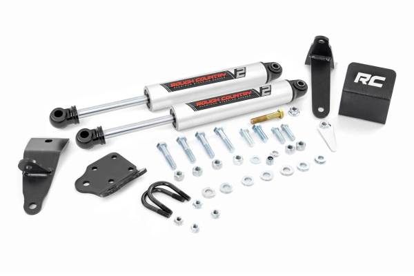 Rough Country - V2 Steering Stabilizer Dual 10-13 Ram 2500/10-12 3500 4WD Rough Country