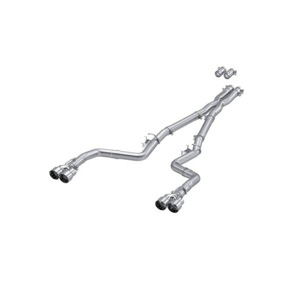 MBRP - 15-23 Dodge Challenger Aluminized Steel 3 Inch Dual Cat Back Quad Tips (Race Version) Exhaust System MBRP