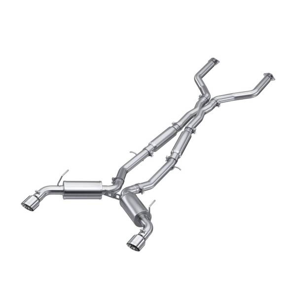 MBRP - 2016-2024 Infiniti Q50 3.0L 3 Inch Cat-Back Dual Split Rear Exit Tour Version T304 Stainless Steel MBRP